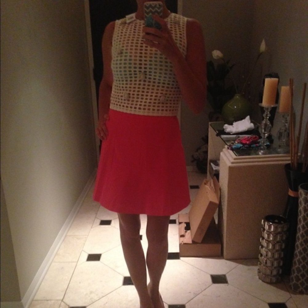 Endless rose white lattice crop top sz S NWT